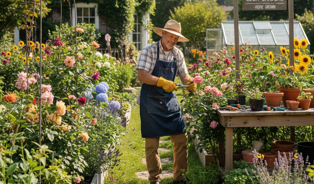 پرورش گل و گیاه یکی از مشاغل خانگی خوب برای اقایان است 